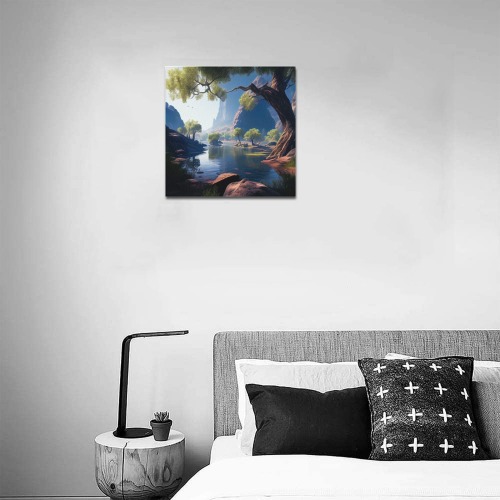 abstract landscape 2 Upgraded Canvas Print 16"x16"