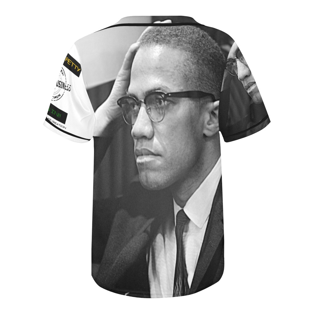 Black&Petty - Malcolm X All Over Print Baseball Jersey for Men (Model T50)