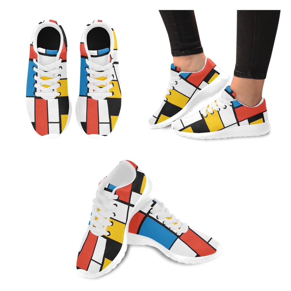 Mondrian De Stijl Modern Men’s Running Shoes (Model 020)