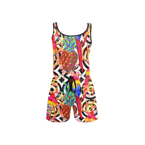 Summer jungle pattern All Over Print Short Jumpsuit