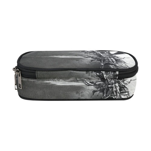 black and white abstract Pencil Pouch/Large (Model 1680)