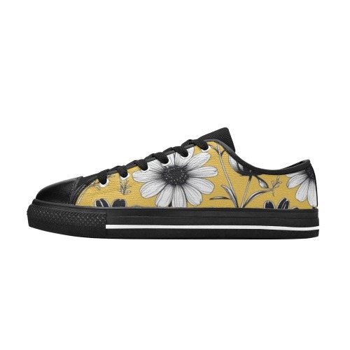 Yellow Blossom Low Top - Black