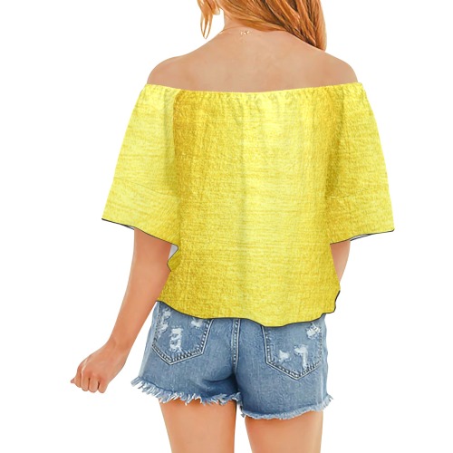 Golden Dragon Off Shoulder Knot Front Blouse (Model T71)