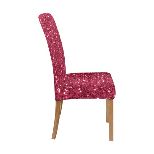 Magenta dark pink red faux sparkles glitter Chair Cover (Pack of 6)