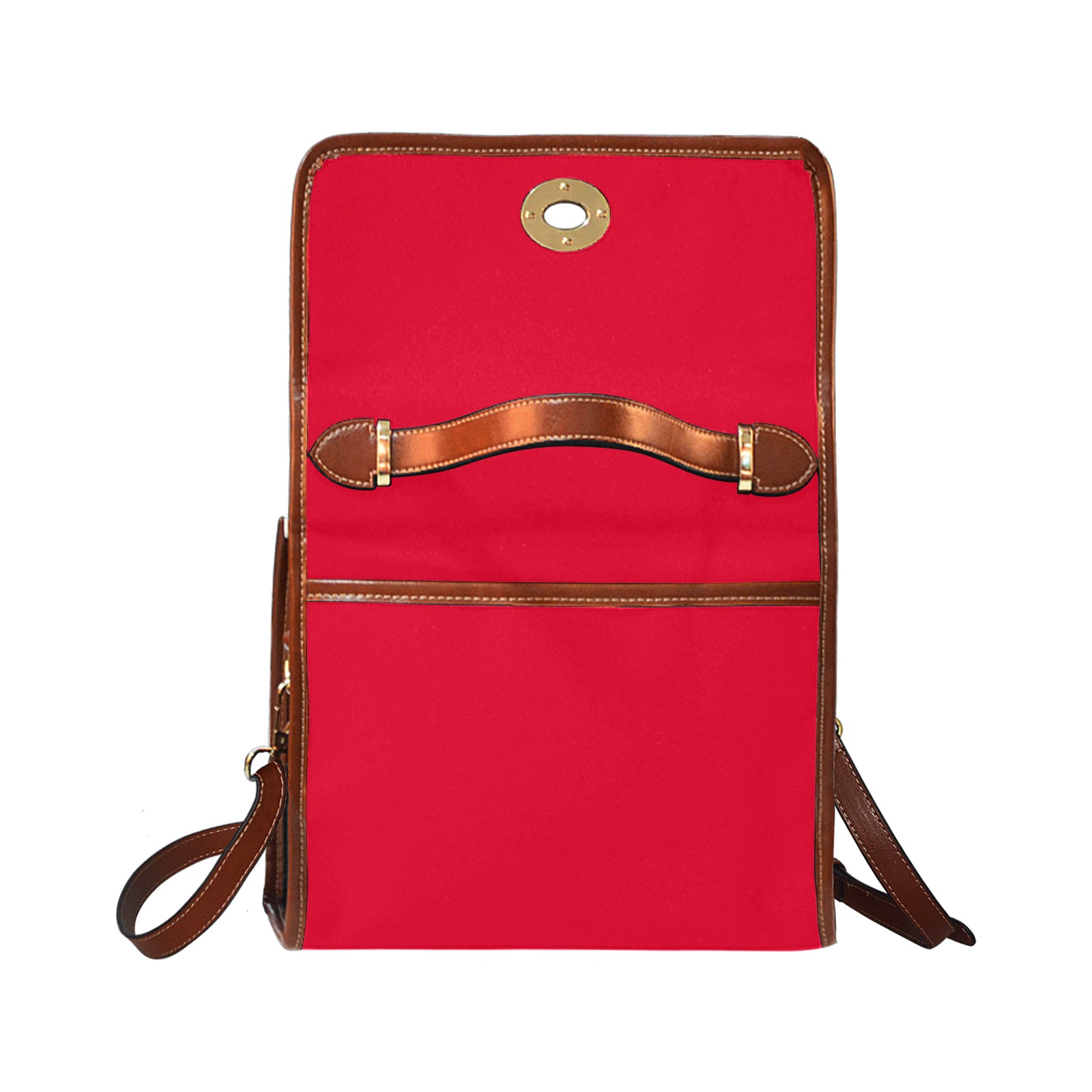 color Spanish red Waterproof Canvas Bag-Brown (All Over Print) (Model 1641)