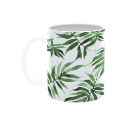 Watercolor_green_leaf White Mug(11OZ)