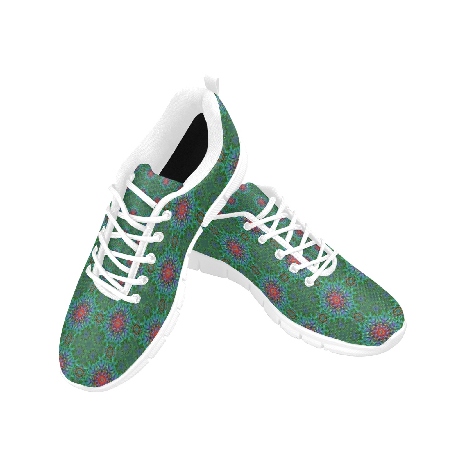 Confianza textile texture mandala pattern Women's Breathable Running Shoes (Model 055)