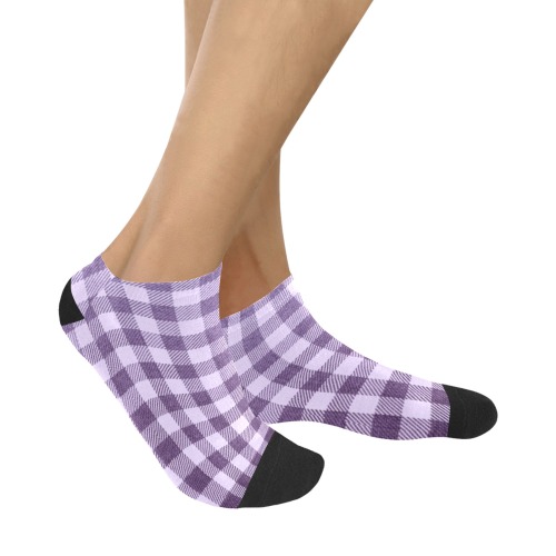 Pastel Purple Plaid Women's Ankle Socks