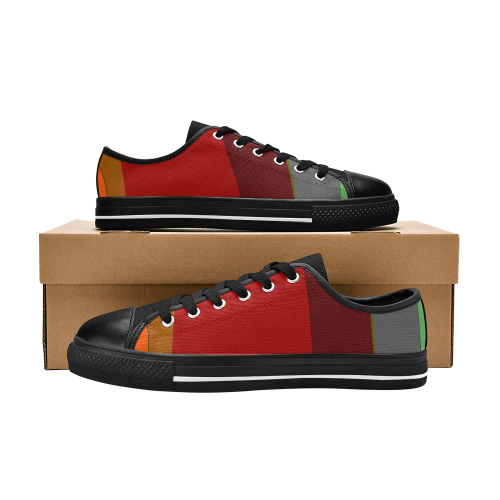 Colorful Abstract 118 Low Top Canvas Shoes for Kid (Model 018)