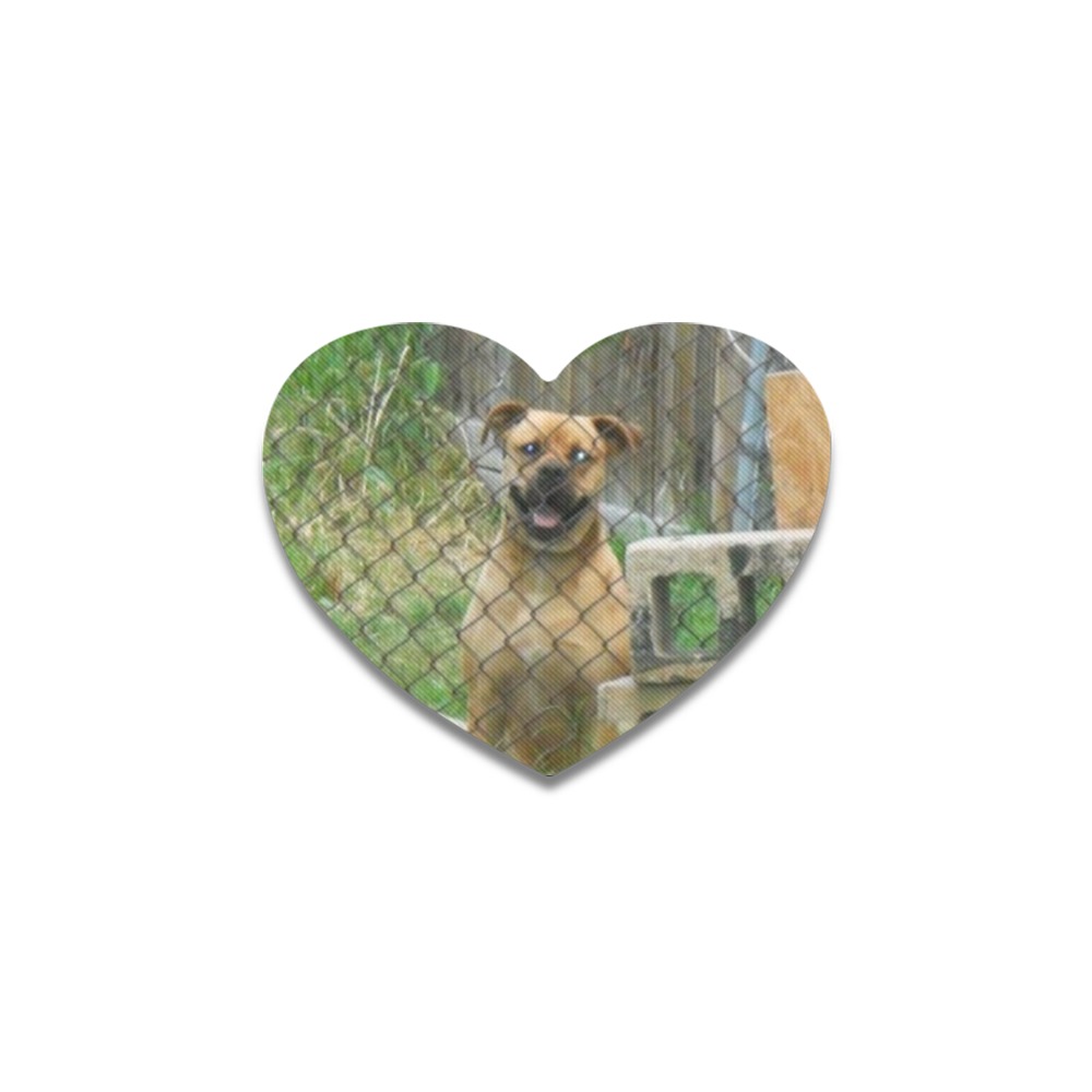 A Smiling Dog Heart Coaster