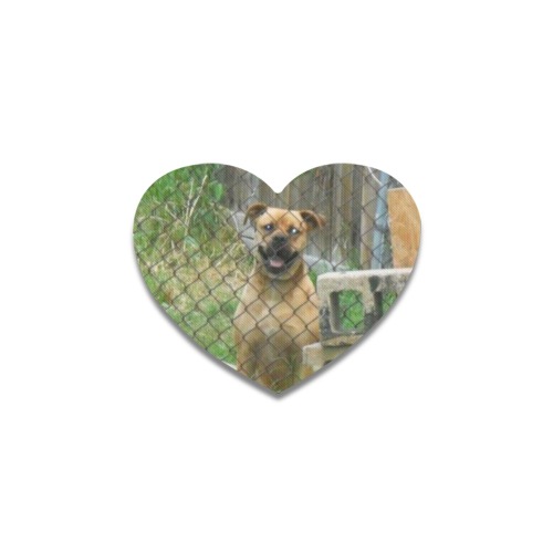 A Smiling Dog Heart Coaster