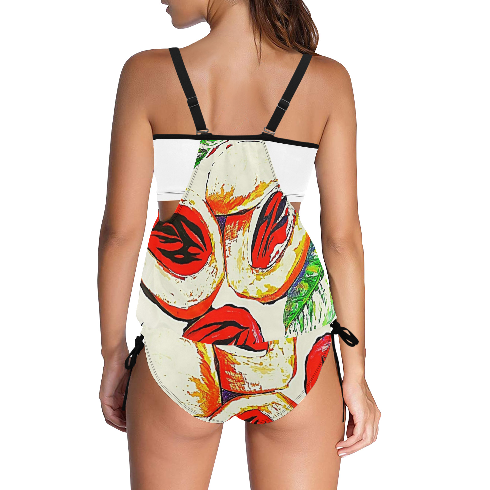 manusartgnd Cover Belly Tankini Swimsuit (Model S25)