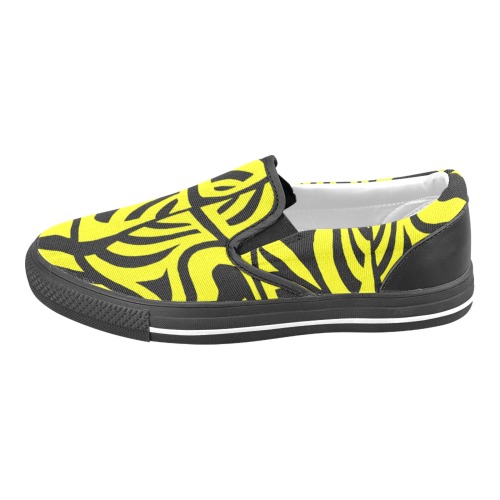 aaa yellow Men's Unusual Slip-on Canvas Shoes (Model 019)