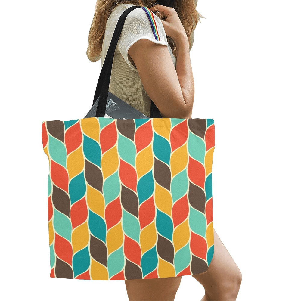 Mid Century Modern Abstract All Over Print Canvas Tote Bag/Large (Model 1699)
