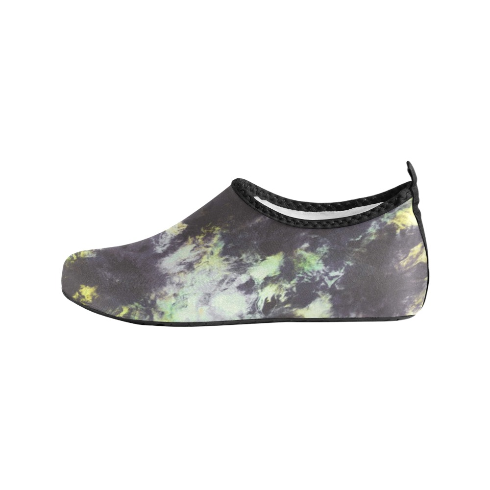 Green and black colorful marbling Women's Slip-On Water Shoes (Model 056)