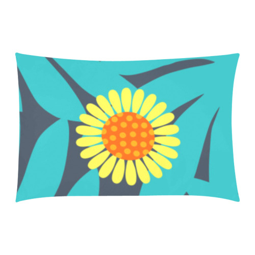 Yellow and Teal Paradise Jungle Flowers and Leaves 3-Piece Bedding Set