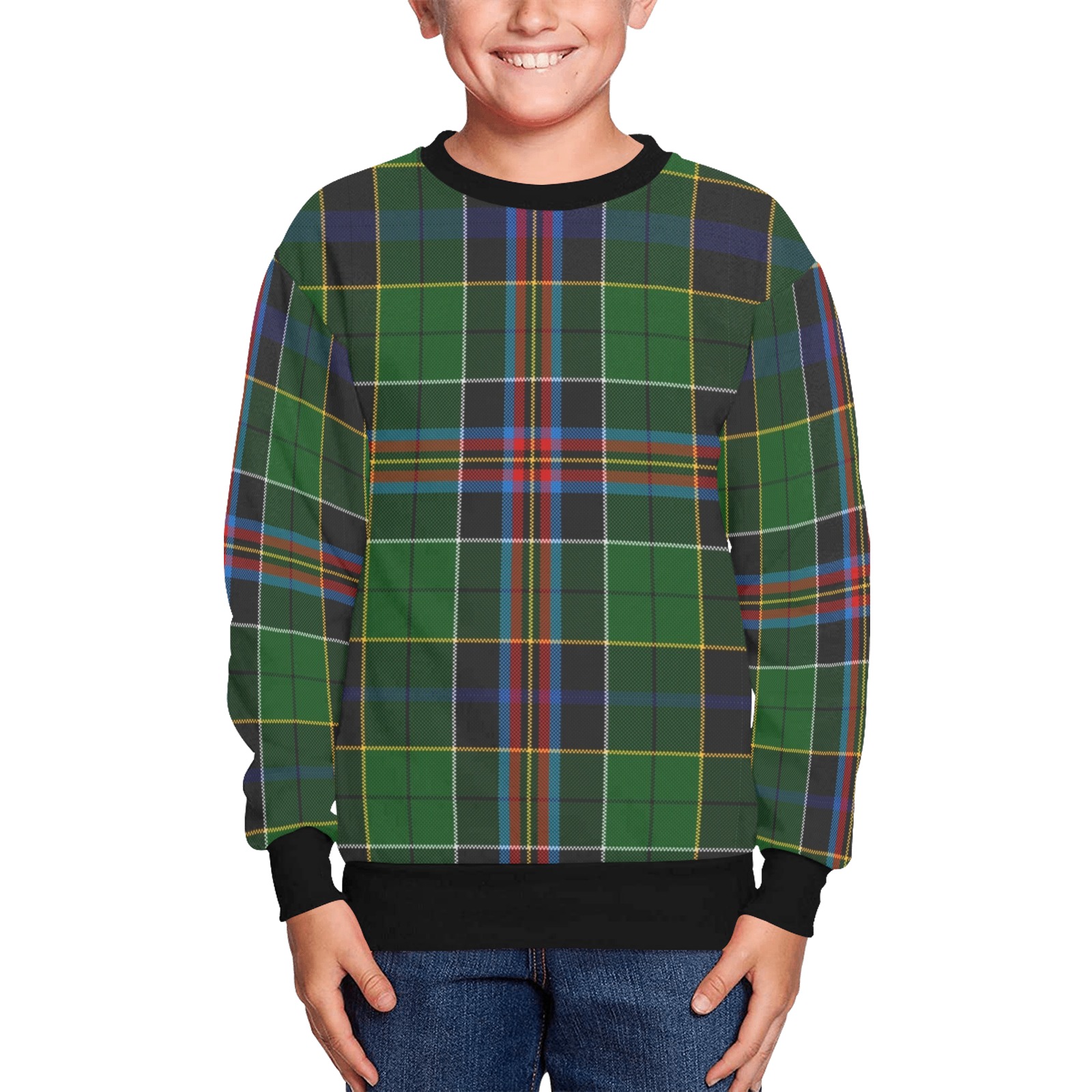 Allison Modern Tartan Kids' All Over Print Sweatshirt (Model H37)