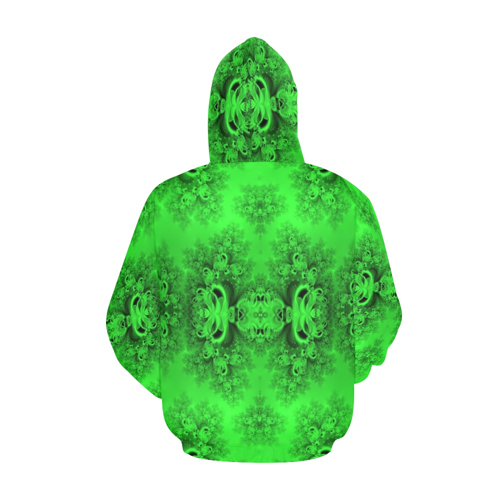 New Spring Forest Growth Frost Fractal All Over Print Hoodie for Men (USA Size) (Model H13)