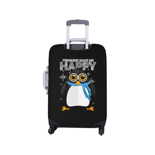 Penguins Make Me Happy Luggage Cover/Small 18"-21"