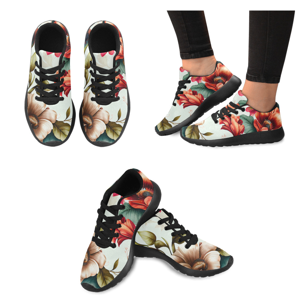 flowers botanic art (4) running shoes Women’s Running Shoes (Model 020)