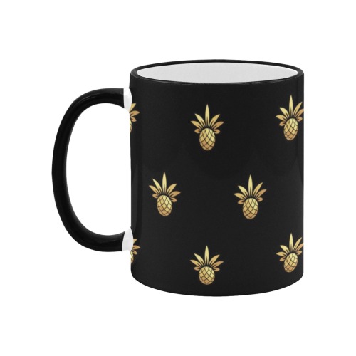 Golden Pineapple Custom Edge Color Mug (11oz)