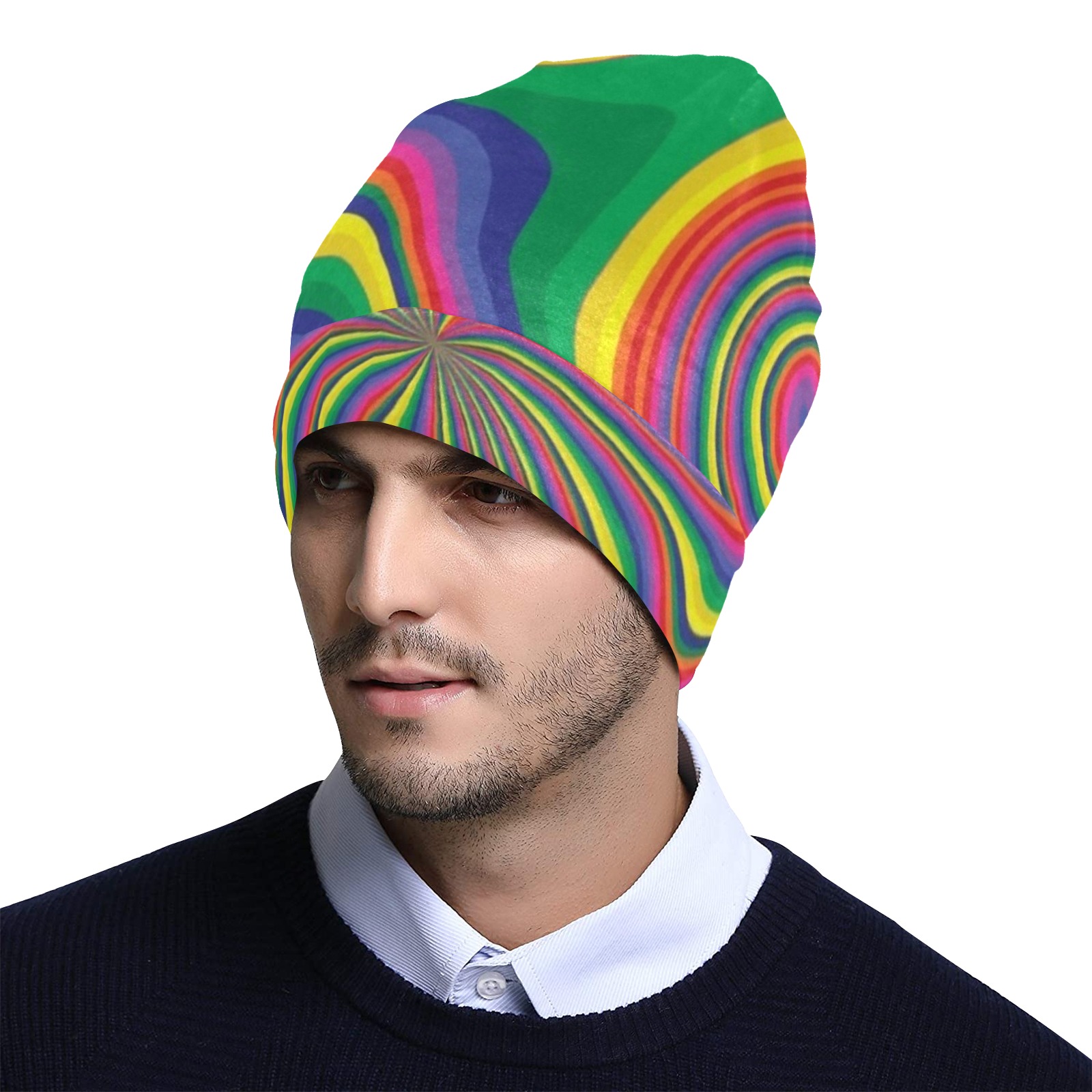 Groovy Pattern All Over Print Beanie for Adults