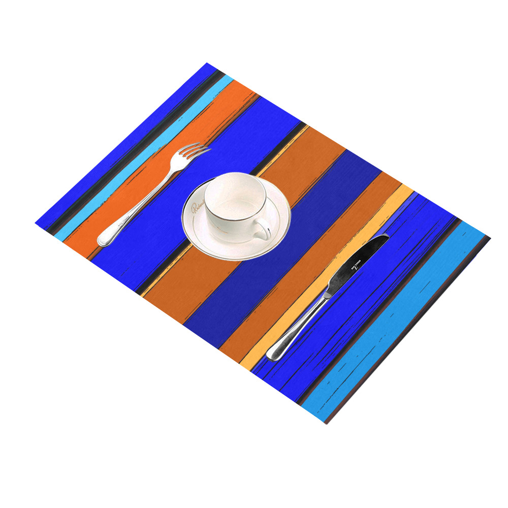 Abstract Blue And Orange 930 Placemat 14’’ x 19’’ (Six Pieces)