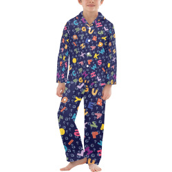 Alphabet Big Boys' V-Neck Long Pajama Set