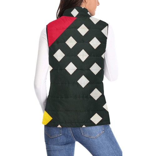 Counter-composition XV by Theo van Doesburg- Women's Padded Vest Jacket (Model H44)