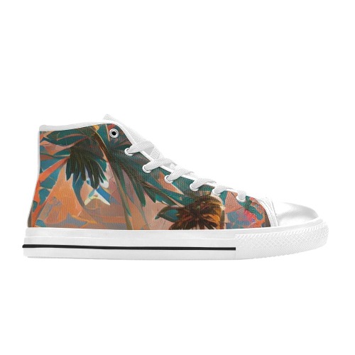 Beach_Vibes_TradingCard Women's Classic High Top Canvas Shoes (Model 017)