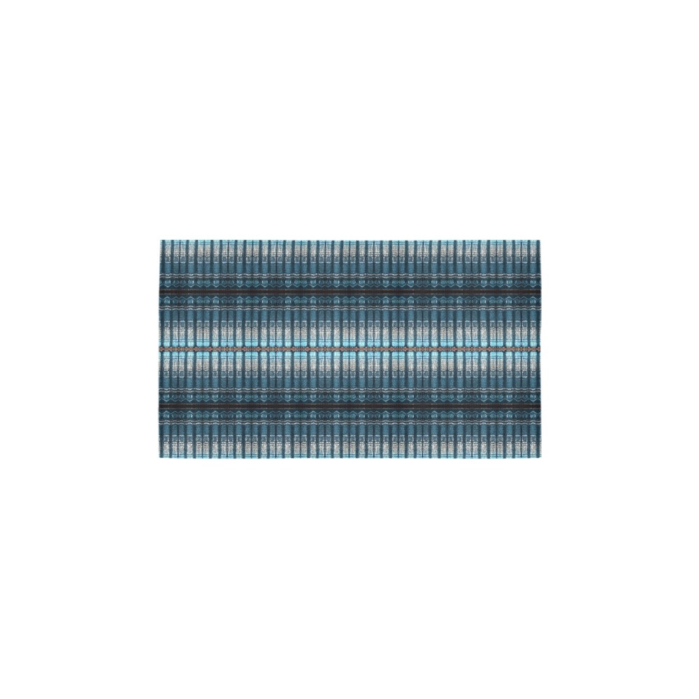 fabric pillar's, dark blue, repeating pattern Bath Rug 16''x 28''