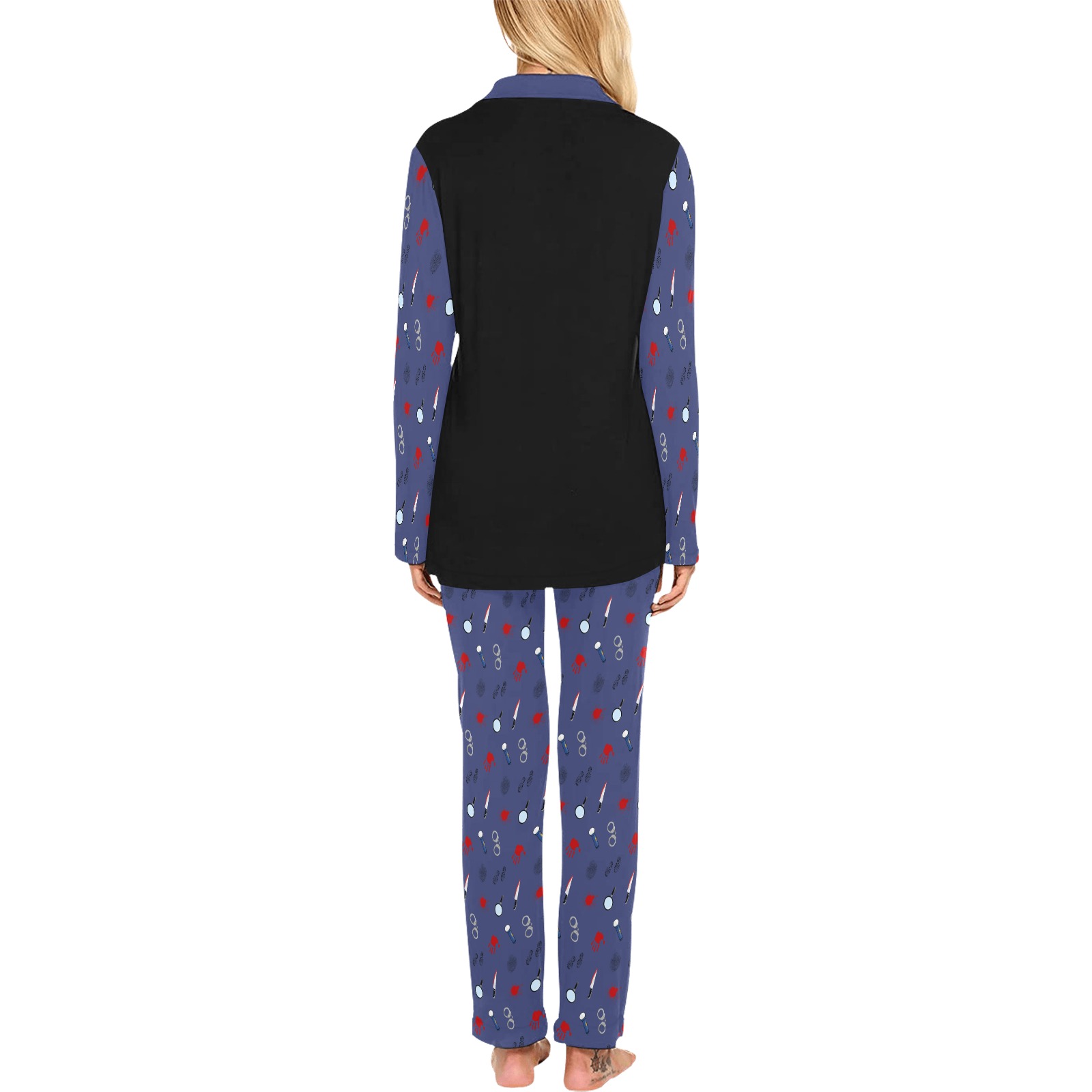 True Crime Junkie Blue Jammies Women's Long Pajama Set