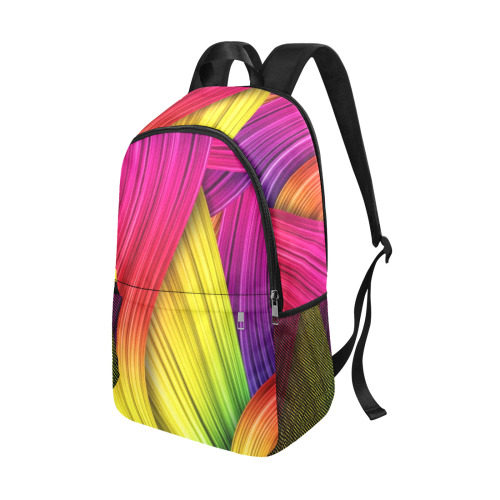 BEAUTIFUL MULTICOLORED ABSTRACT Fabric Backpack with Side Mesh Pockets (Model 1659)