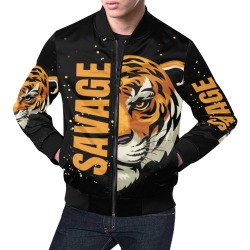 Savage Tiger All Over Print Bomber Jacket for Men (Model H19)