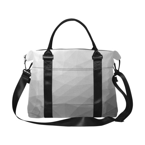 Grey Gradient Geometric Mesh Pattern Large Capacity Duffle Bag (Model 1715)