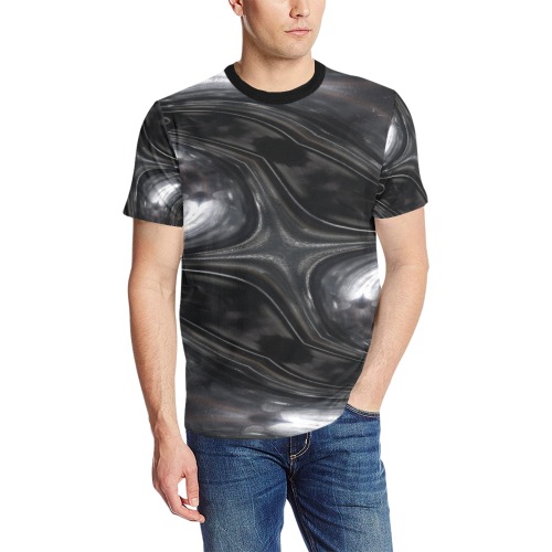 alien night xtra Men's All Over Print T-Shirt (Solid Color Neck) (Model T63)