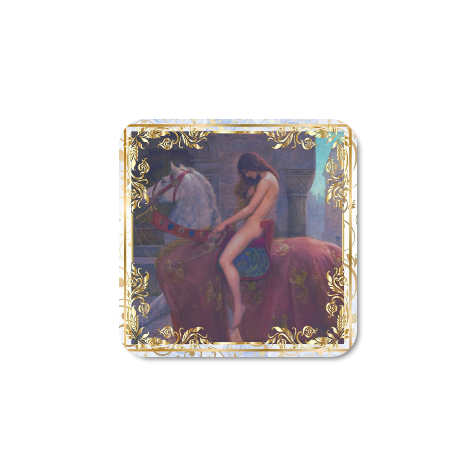 First Remastered Version of Lady Godiva by John Collier Square Fridge Magnet