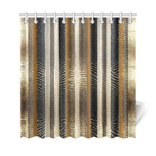 gold, silver and black striped pattern Shower Curtain 69"x72"