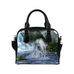 Unicorn and Magical Waterfall Shoulder Handbag (Model 1634)