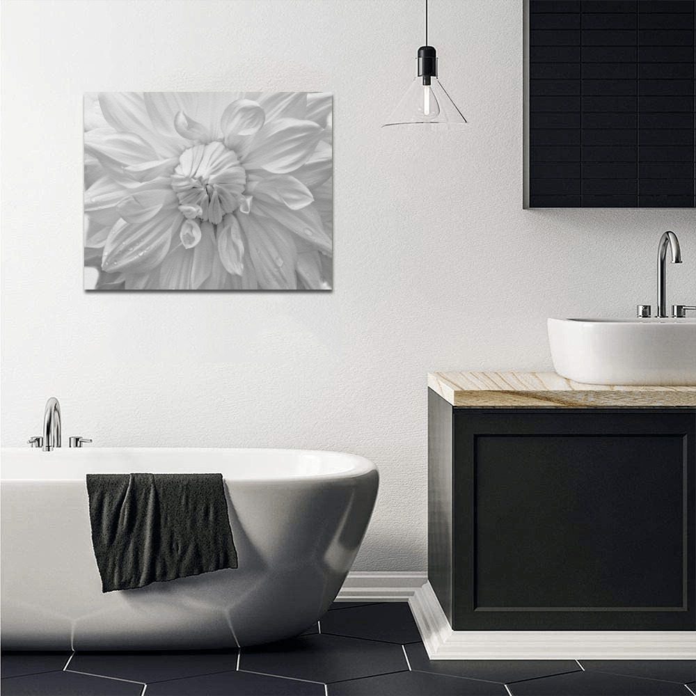 Extreme Closeup Of White Flower Photograph Canvas Print 20"x16"