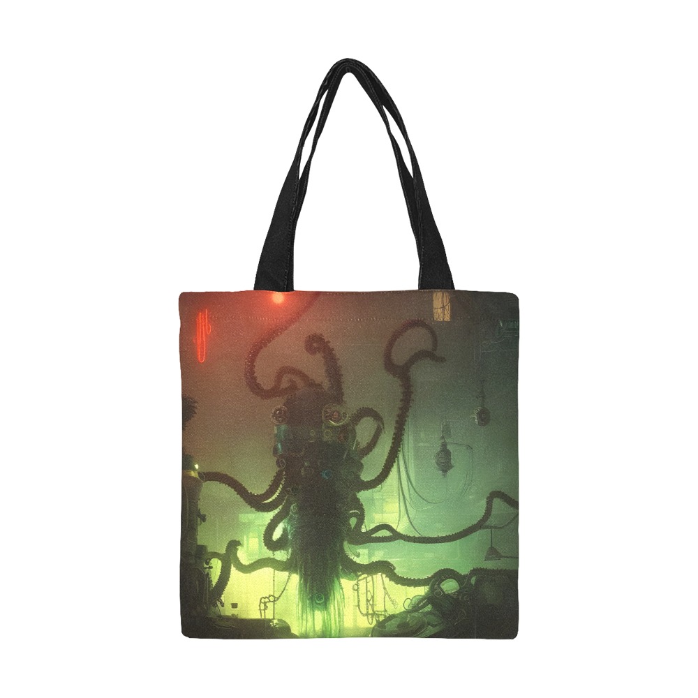 Steampunk Octopus All Over Print Canvas Tote Bag/Small (Model 1697)