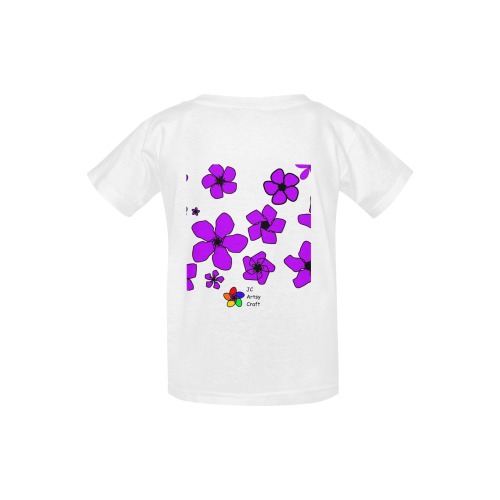 JCAC-Purple Flowers - 2 sided - white Kid's  Classic T-shirt (Model T22)