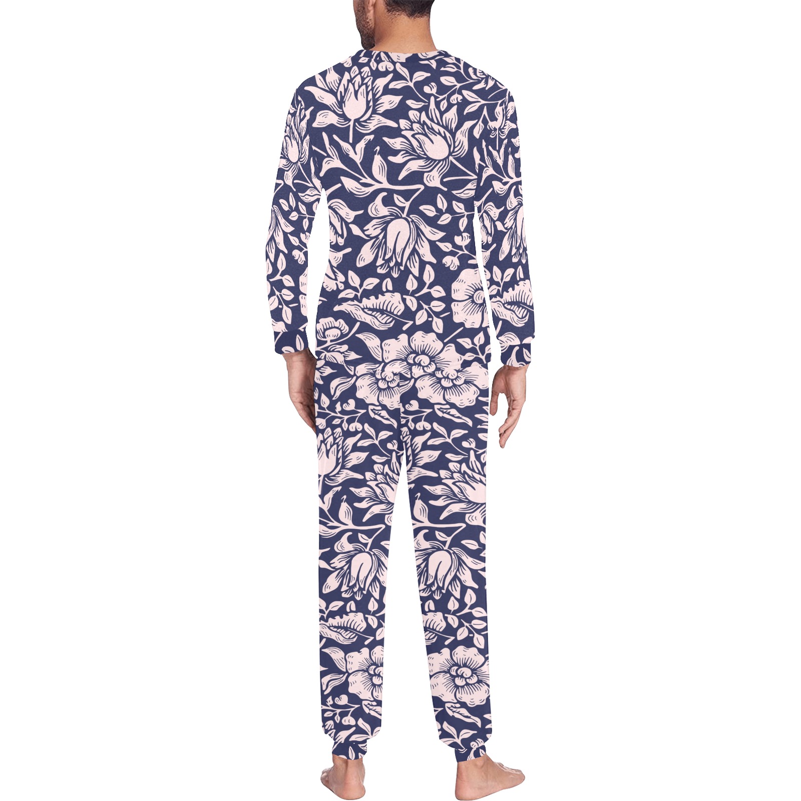 Pajama Men's All Over Print Pajama Set with Custom Cuff