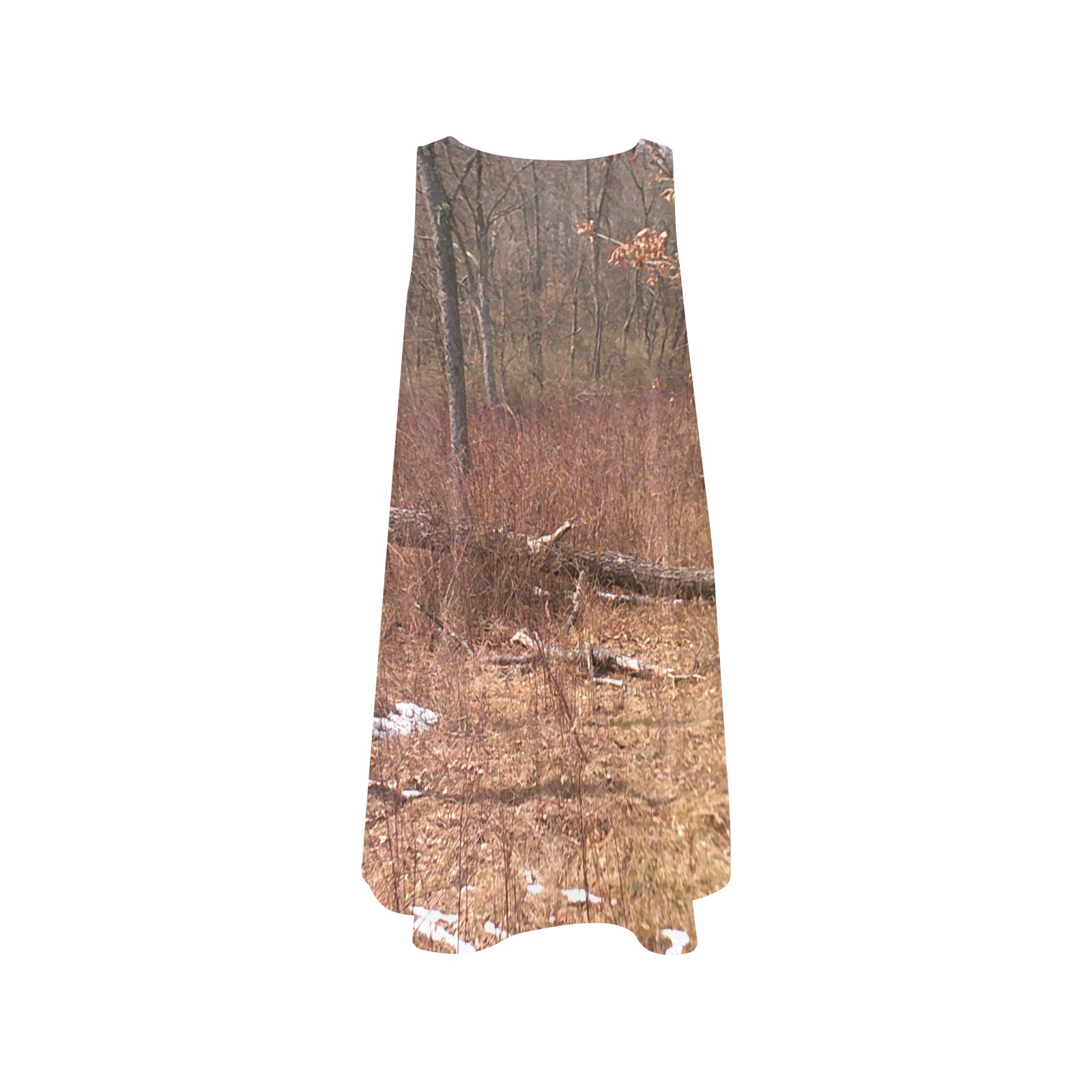 Falling tree in the woods Sleeveless A-Line Pocket Dress (Model D57)