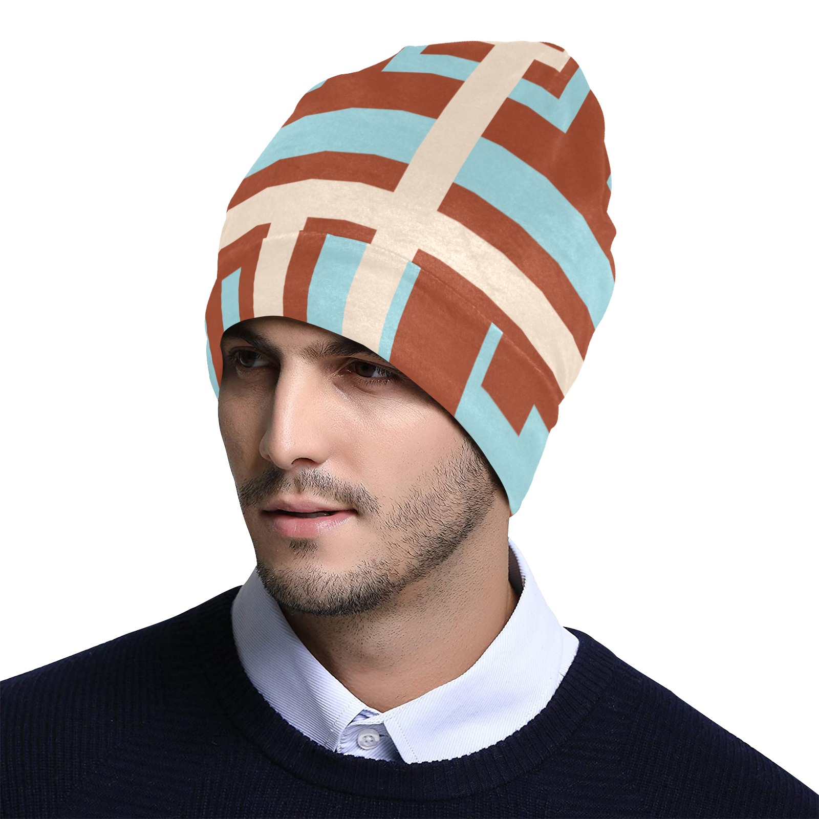 Model 1 All Over Print Beanie for Adults