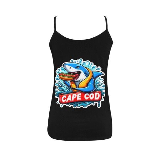 CAPE COD-GREAT WHITE EATING HOT DOG 3 Women's Spaghetti Top (USA Size) (Model T34)