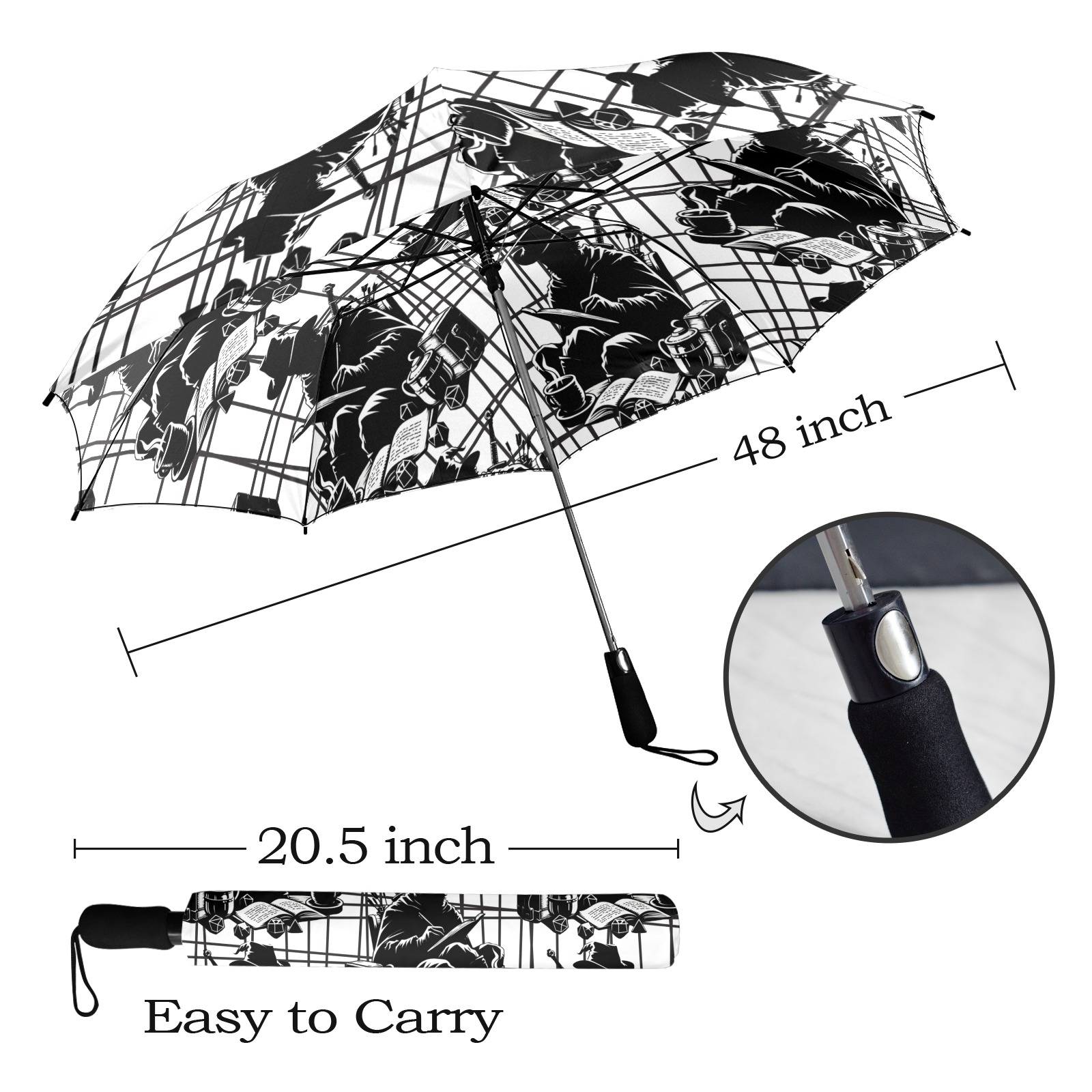 D&D Umbrella Semi-Automatic Foldable Umbrella (Model U12)