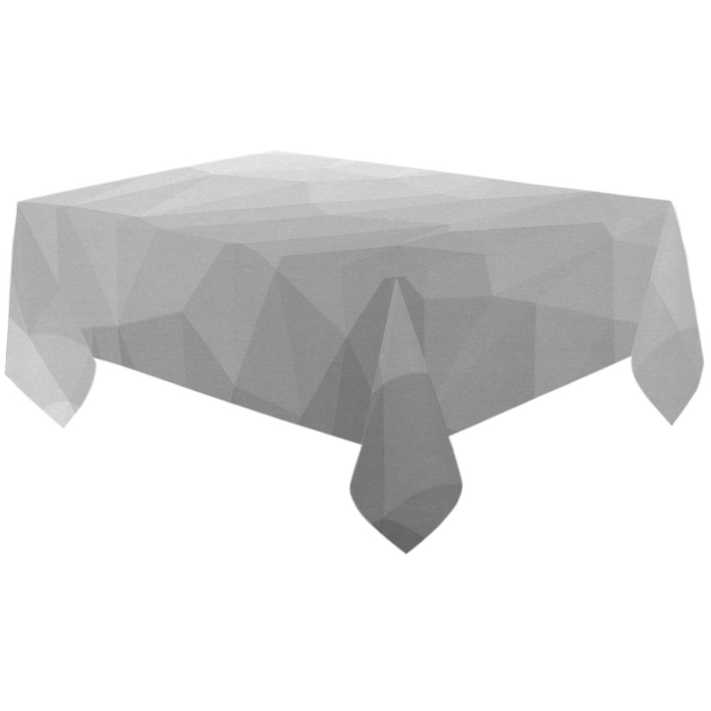 Grey Gradient Geometric Mesh Pattern Cotton Linen Tablecloth 60"x120"