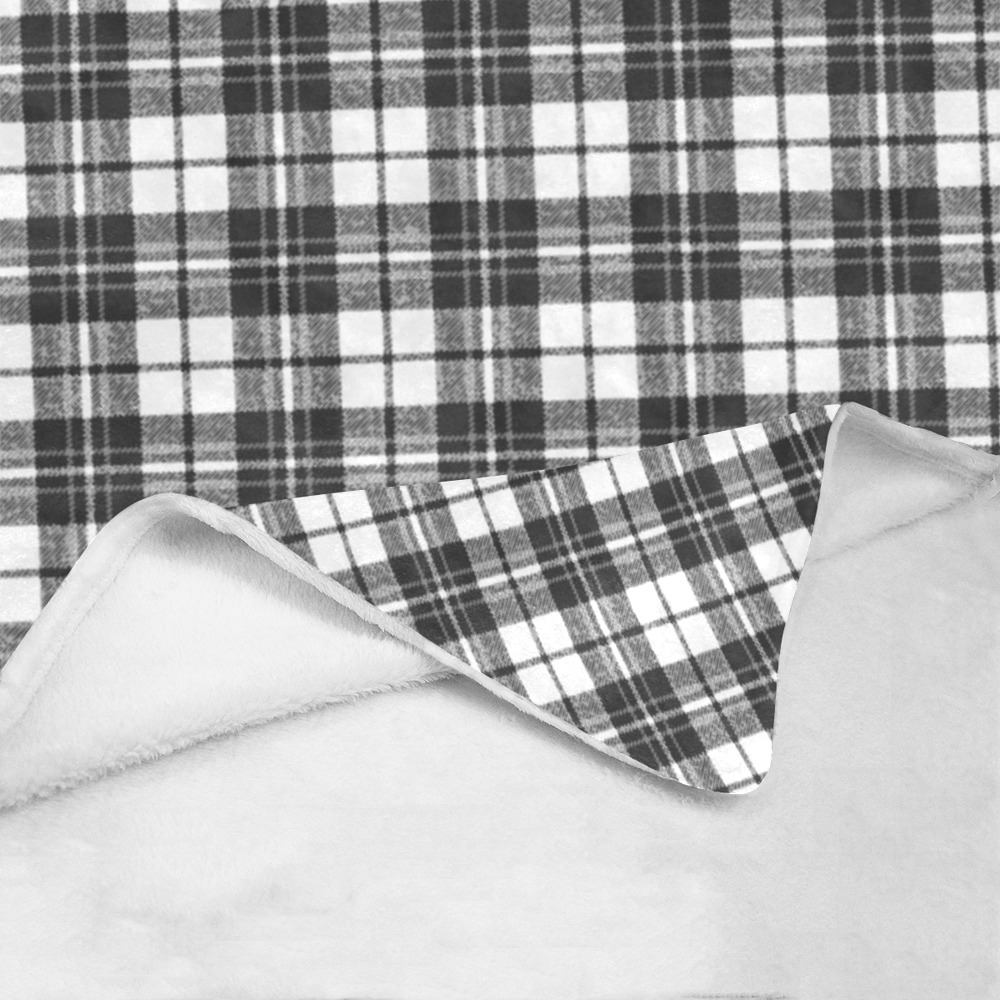 Tartan black white pattern holidays Christmas xmas elegant lines geometric cool fun classic elegance Ultra-Soft Micro Fleece Blanket 60"x80"