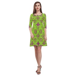 AFRICAN PRINT PATTERN 2 Tethys Half-Sleeve Skater Dress(Model D20)